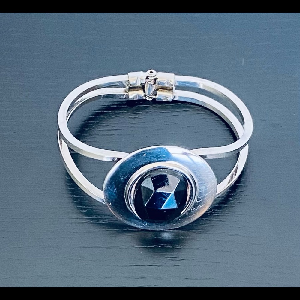 Silver Hinged Closure Bangle - image 5